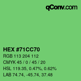 Color code: HEX #71CC70 | qconv.com