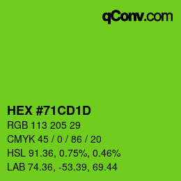 Color code: HEX #71CD1D | qconv.com