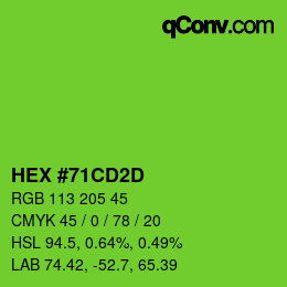 颜色代码: HEX #71CD2D | qconv.com