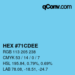 Color code: HEX #71CDEE | qconv.com