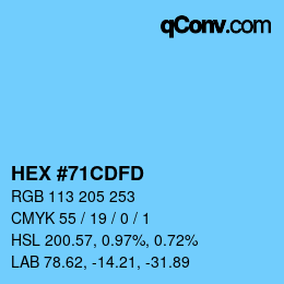 Color code: HEX #71CDFD | qconv.com