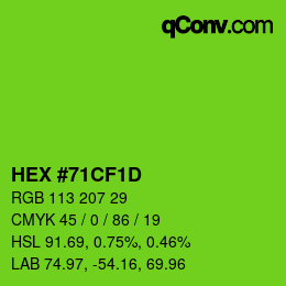 Color code: HEX #71CF1D | qconv.com