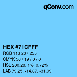 Color code: HEX #71CFFF | qconv.com