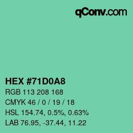 颜色代码: HEX #71D0A8 | qconv.com