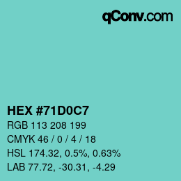 Color code: HEX #71D0C7 | qconv.com