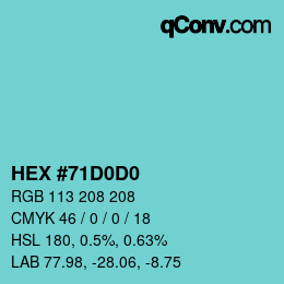 Color code: HEX #71D0D0 | qconv.com