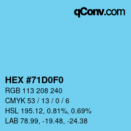 Color code: HEX #71D0F0 | qconv.com