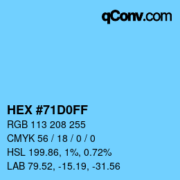 Color code: HEX #71D0FF | qconv.com