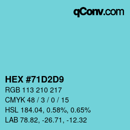 Color code: HEX #71D2D9 | qconv.com