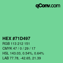 Color code: HEX #71D497 | qconv.com