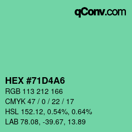 Color code: HEX #71D4A6 | qconv.com