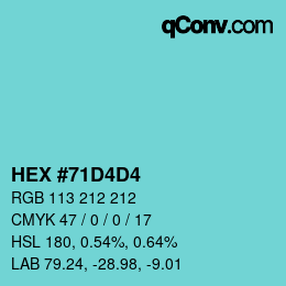 Color code: HEX #71D4D4 | qconv.com