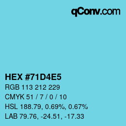 Color code: HEX #71D4E5 | qconv.com
