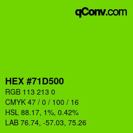Color code: HEX #71D500 | qconv.com