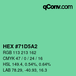 Color code: HEX #71D5A2 | qconv.com