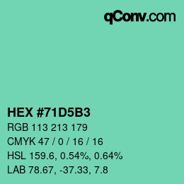 Código de color: HEX #71D5B3 | qconv.com