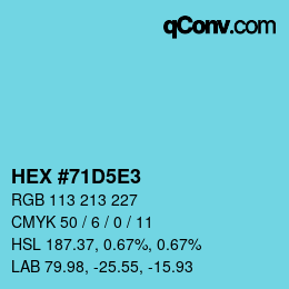 カラーコード: HEX #71D5E3 | qconv.com