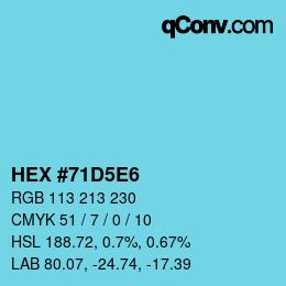 Color code: HEX #71D5E6 | qconv.com