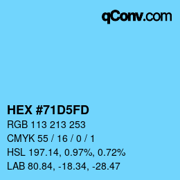 カラーコード: HEX #71D5FD | qconv.com