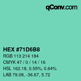 Color code: HEX #71D6B8 | qconv.com