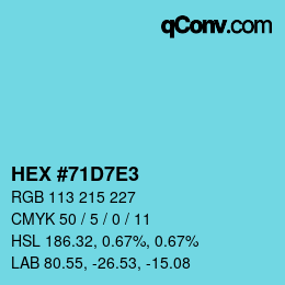 Color code: HEX #71D7E3 | qconv.com
