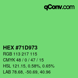 Color code: HEX #71D973 | qconv.com