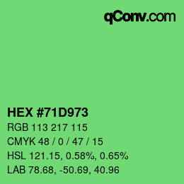 Color code: HEX #71D973 | qconv.com