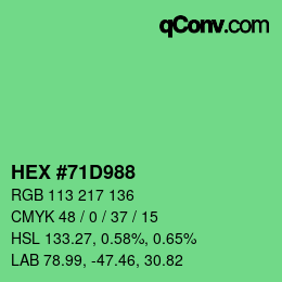 Color code: HEX #71D988 | qconv.com