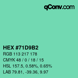 Color code: HEX #71D9B2 | qconv.com