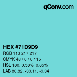 Color code: HEX #71D9D9 | qconv.com