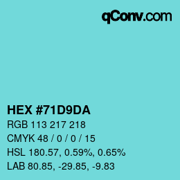 Color code: HEX #71D9DA | qconv.com
