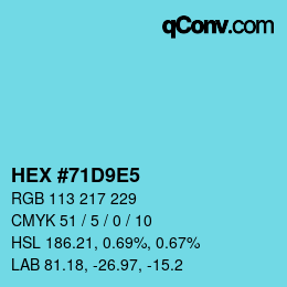 Color code: HEX #71D9E5 | qconv.com