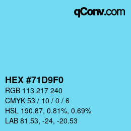 Color code: HEX #71D9F0 | qconv.com