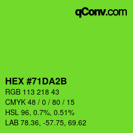 颜色代码: HEX #71DA2B | qconv.com
