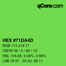 カラーコード: HEX #71DA4D | qconv.com