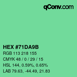 颜色代码: HEX #71DA9B | qconv.com