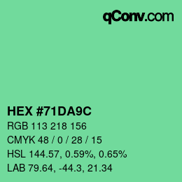 Color code: HEX #71DA9C | qconv.com