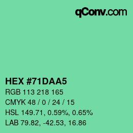 Color code: HEX #71DAA5 | qconv.com