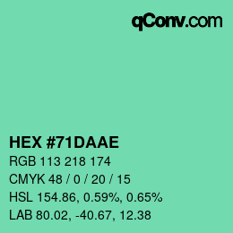 Color code: HEX #71DAAE | qconv.com