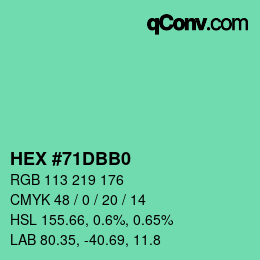 颜色代码: HEX #71DBB0 | qconv.com