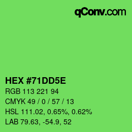 Código de color: HEX #71DD5E | qconv.com