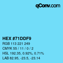 Color code: HEX #71DDF9 | qconv.com