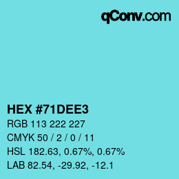 颜色代码: HEX #71DEE3 | qconv.com