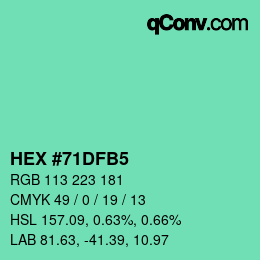 颜色代码: HEX #71DFB5 | qconv.com