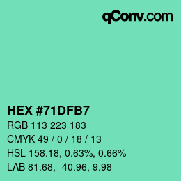 カラーコード: HEX #71DFB7 | qconv.com
