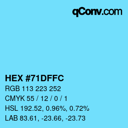 カラーコード: HEX #71DFFC | qconv.com