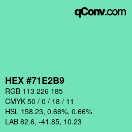 Color code: HEX #71E2B9 | qconv.com