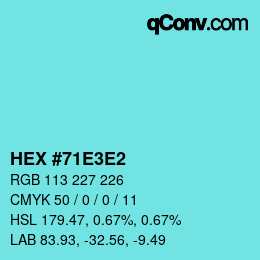 Color code: HEX #71E3E2 | qconv.com