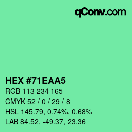 Código de color: HEX #71EAA5 | qconv.com