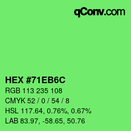 カラーコード: HEX #71EB6C | qconv.com